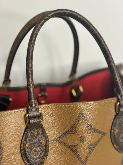 Pre-owned Louis Vuitton reverse monogram canvas On-The-Go GM tote