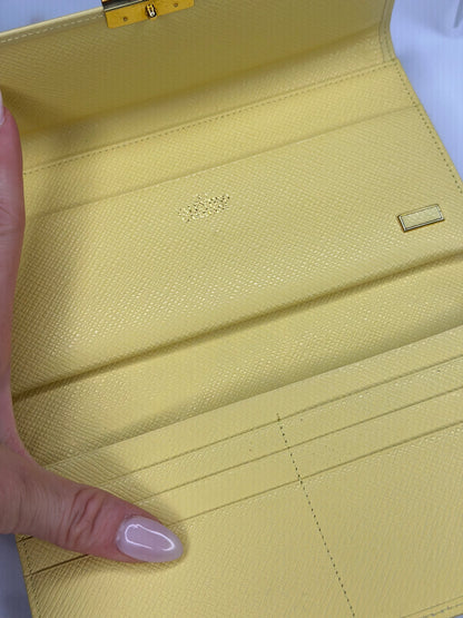 Pre-owned Valentino yellow leather long wallet