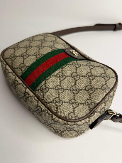 Pre-owned Gucci Ophidia supreme canvas small camera bag crossbody