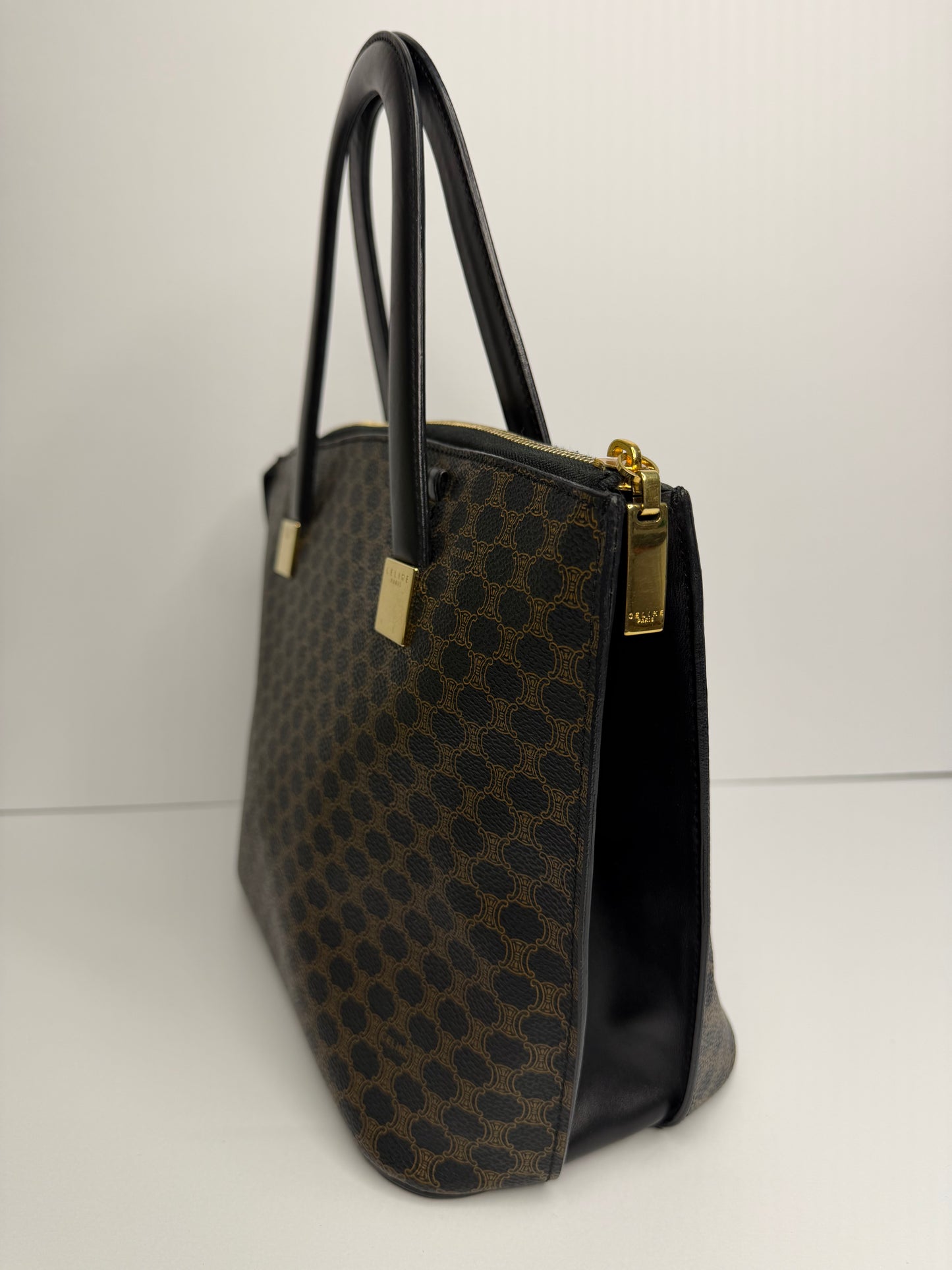 Pre-owned Celine macadam canvas top handle tote