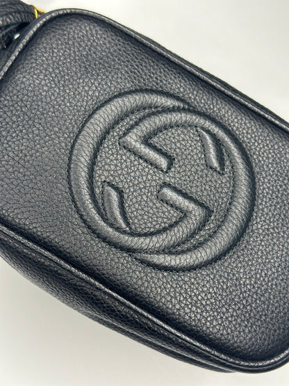 Pre-owned Gucci Soho Disco bag in black pebbled calfskin leather crossbody