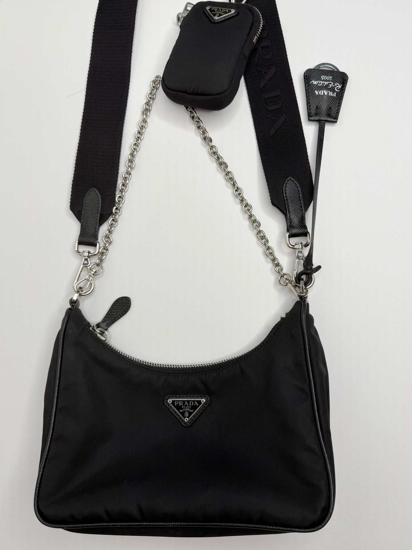Pre-owned Prada Re-edition black nylon crossbody