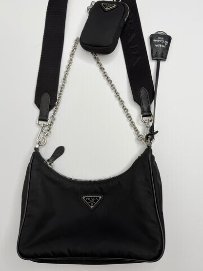 Pre-owned Prada Re-edition black nylon crossbody