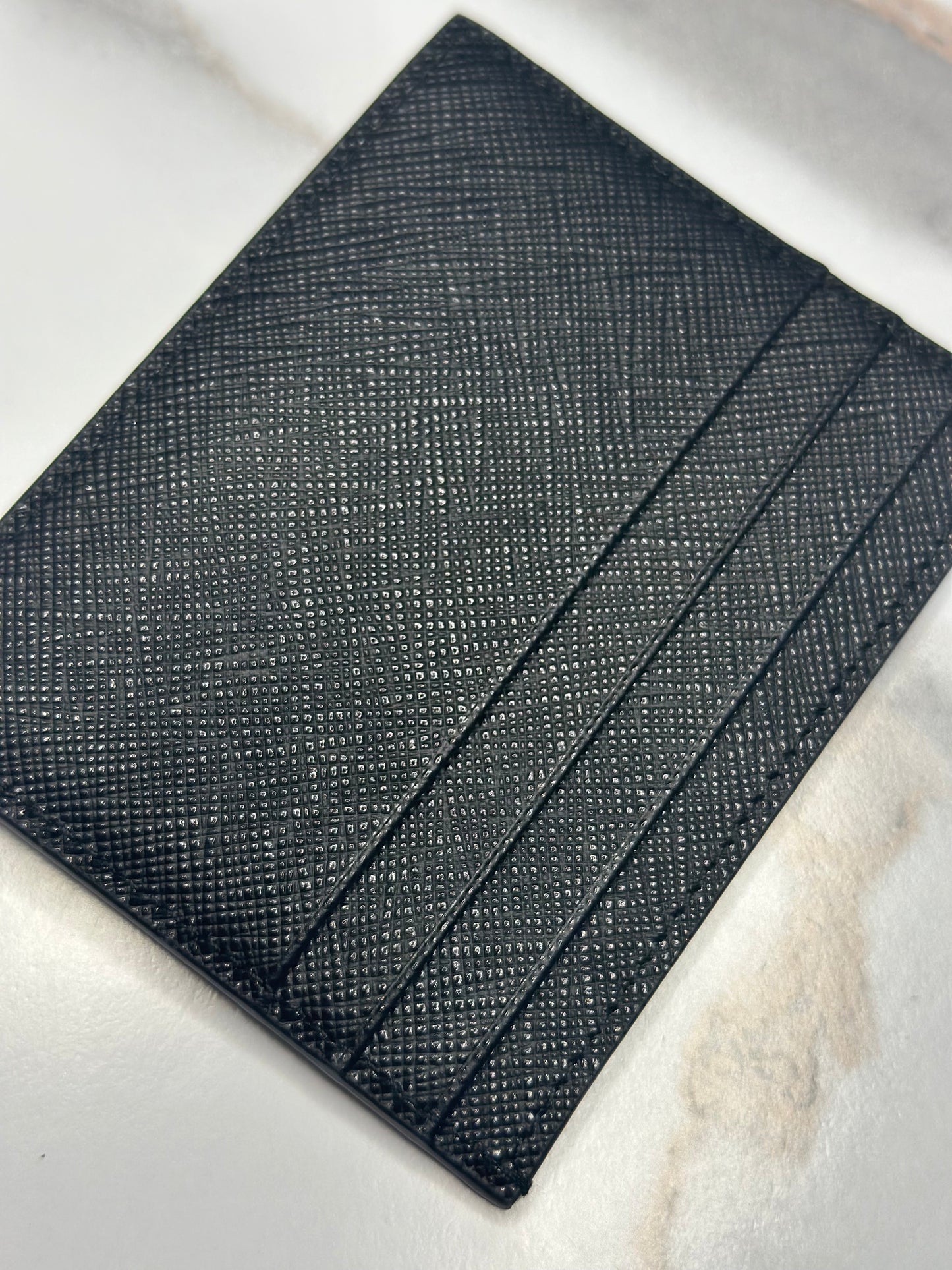 Pre-owned Prada black Saffiano leather card holder