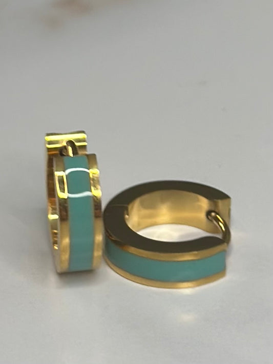 Teal enamel Huggies