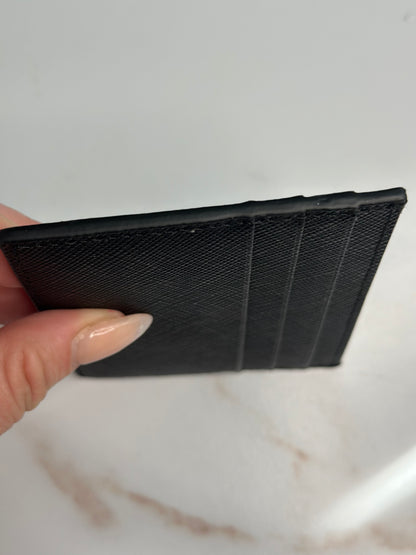 Pre-owned Prada black Saffiano leather cardholder