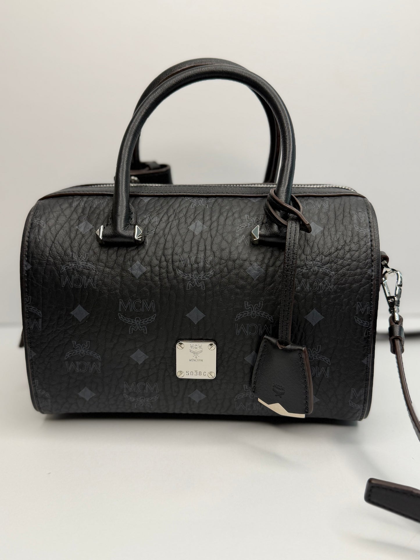 Pre-owned MCM Ella Boston Bag In Visetos