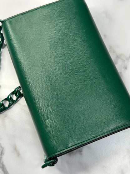 Pre-owned Gucci Emerald Green 1955 Mini Horsebit Bag w/ Web Strap