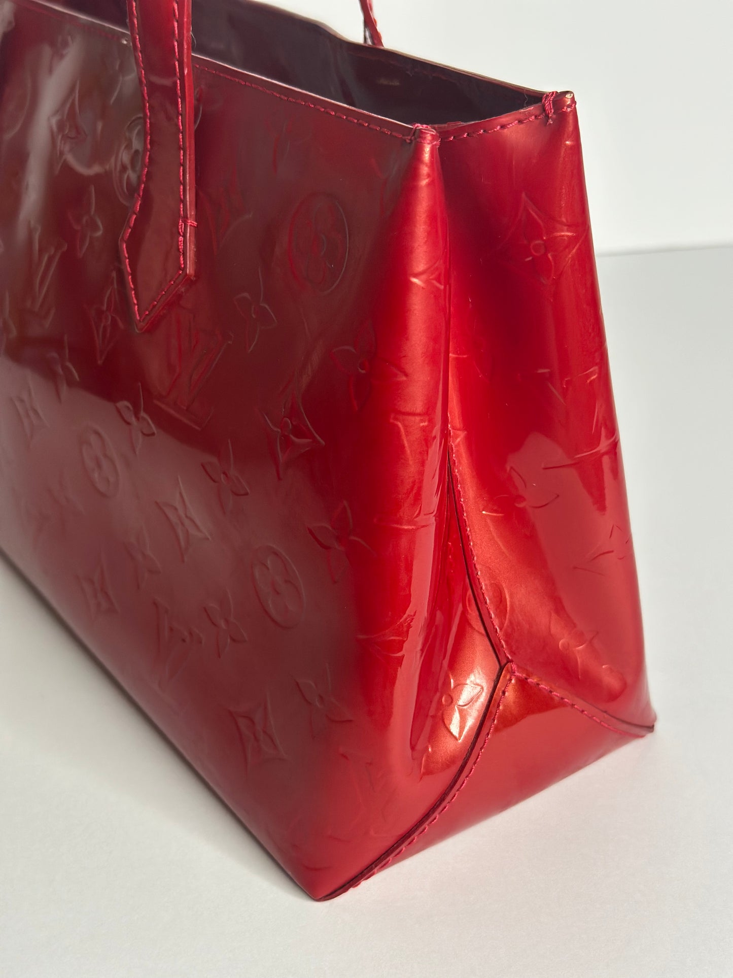 Pre-owned Louis Vuitton Pomme D'Amour vernis Wilshire p.m. tote