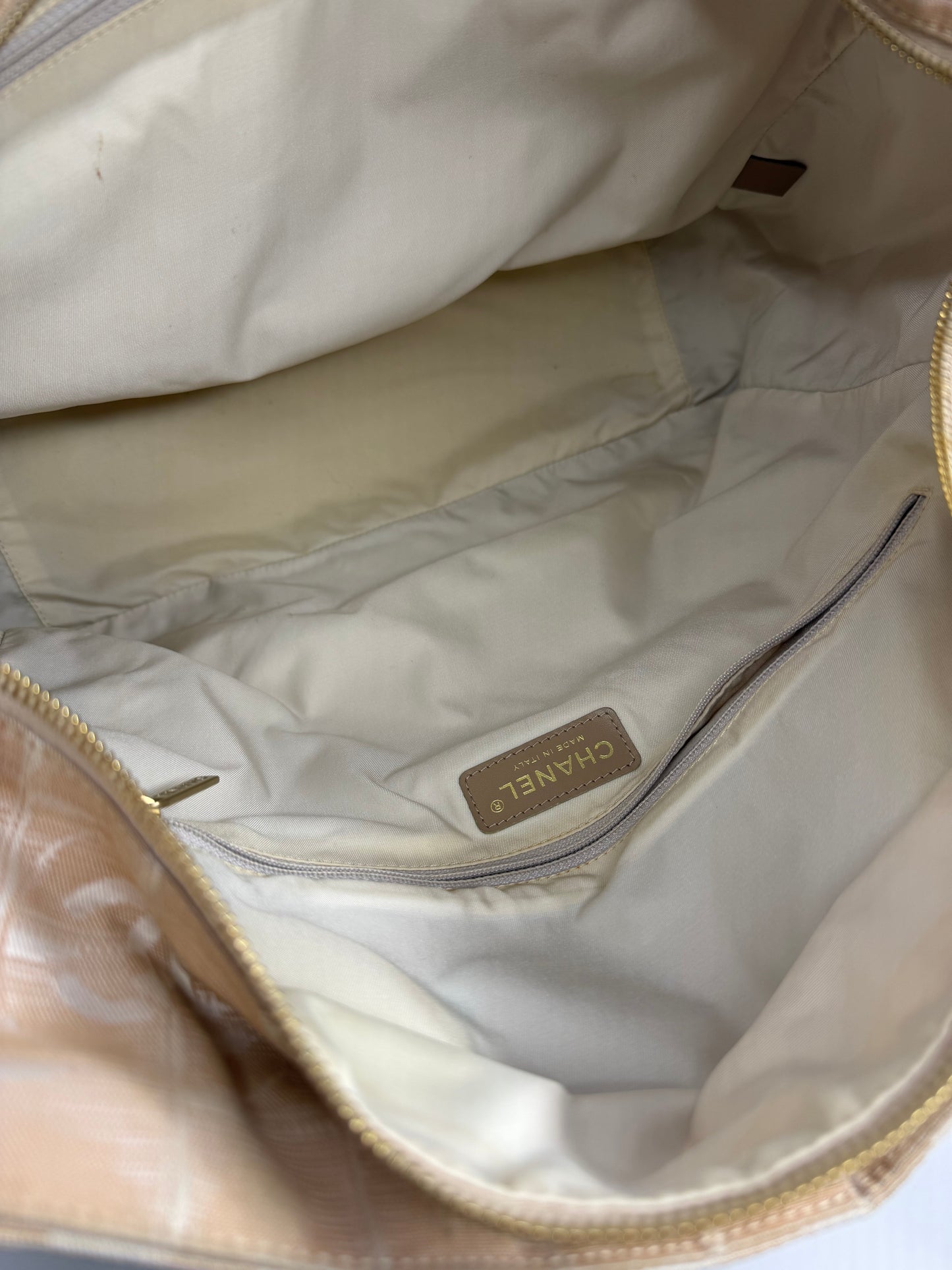 Pre-owned Chanel beige nylon Travel Line Tote Bag