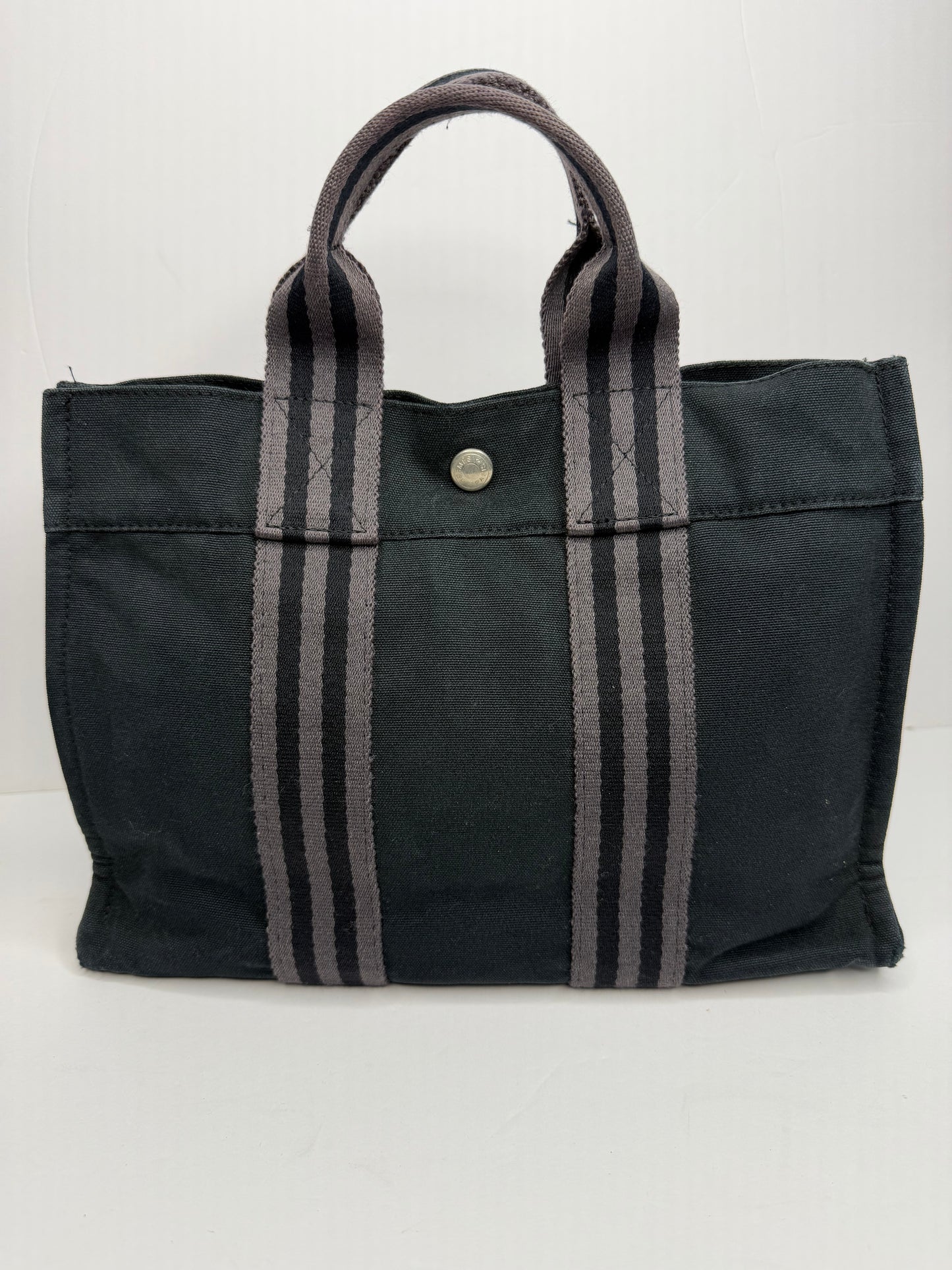 Pre-owned Hermes black canvas Toile Fourre-Tout PM