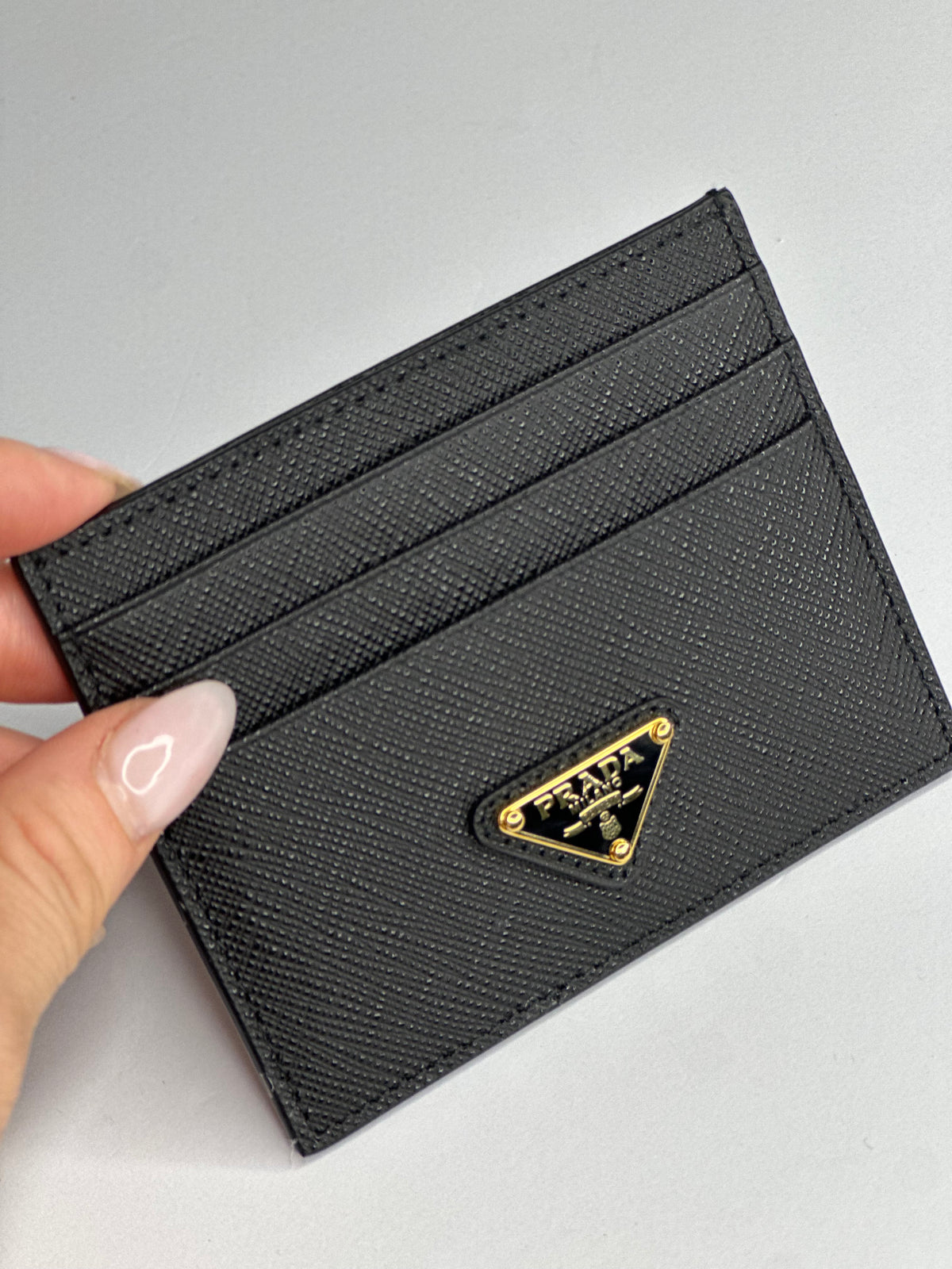 Pre-owned Prada black Saffiano leather card holder
