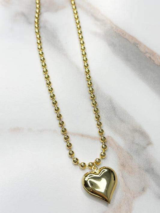Mini Puff Heart Necklace