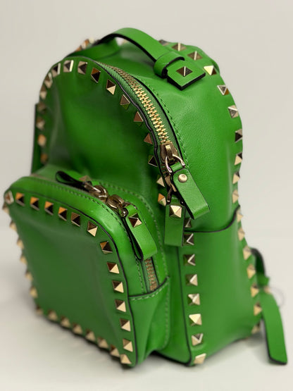Pre-owned Valentino Green, mini rock stud backpack