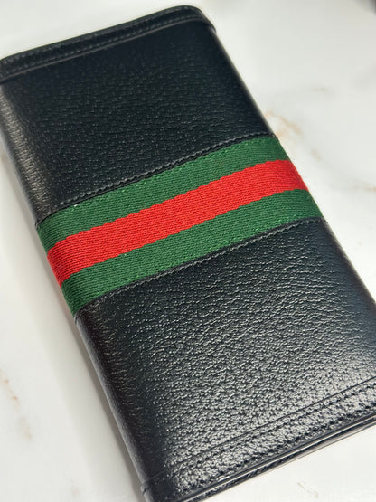 Pre-owned Gucci Ophidia, black, leather continental wallet