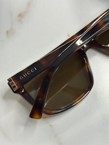 Pre-owned Gucci tortoise unisex sunglasses