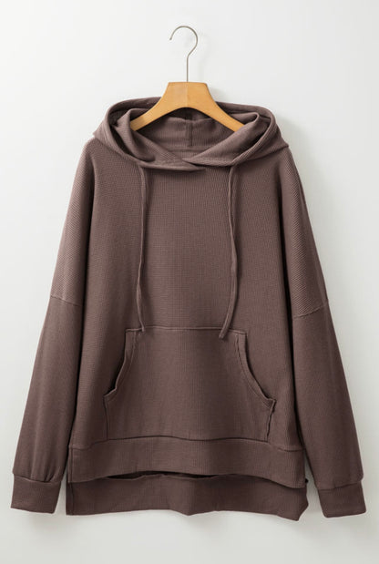 Coco Waffle Knit Split Side Hoodie