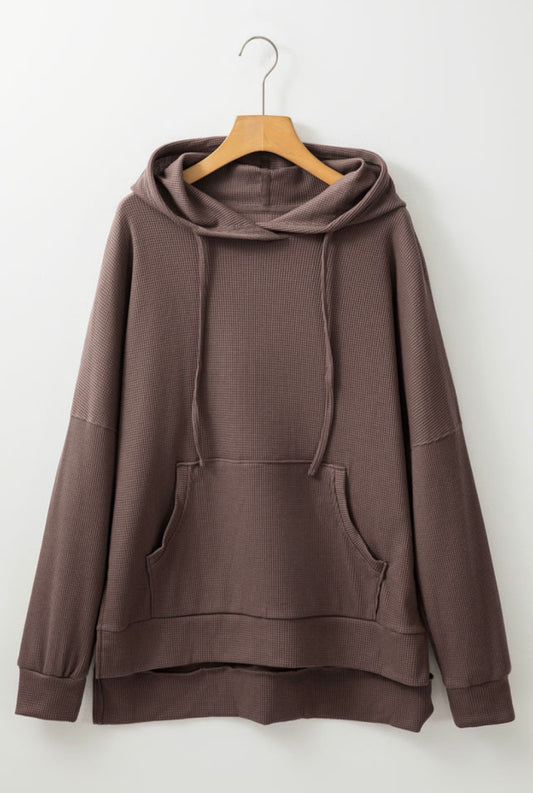 Coco Waffle Knit Split Side Hoodie