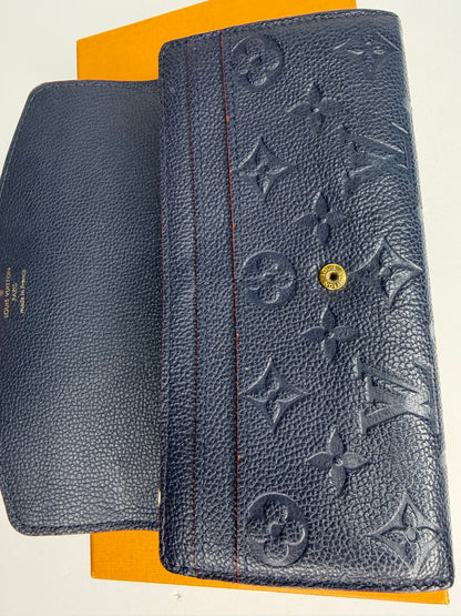 Pre-owned Louis Vuitton Sarah wallet in Marine Rouge Monogram Empreinte leather