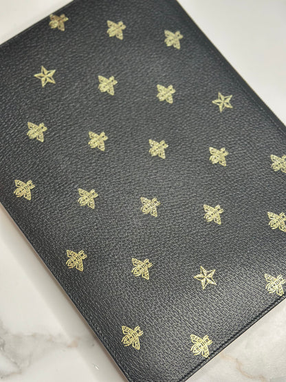 Pre-owned Gucci black leather Bee Star clutch