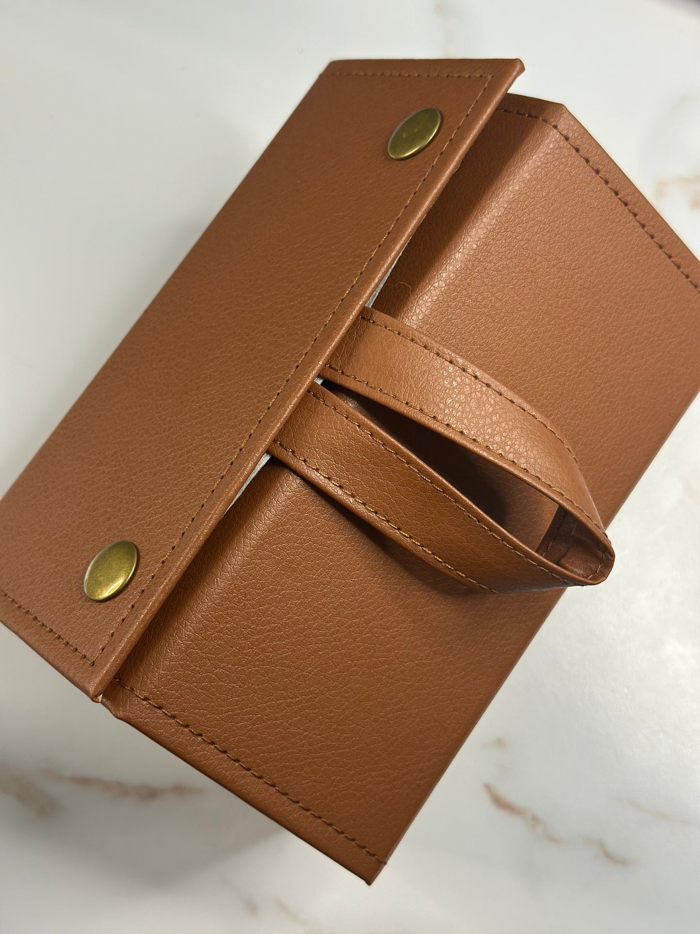 Foldable brown travel, sunglasses case