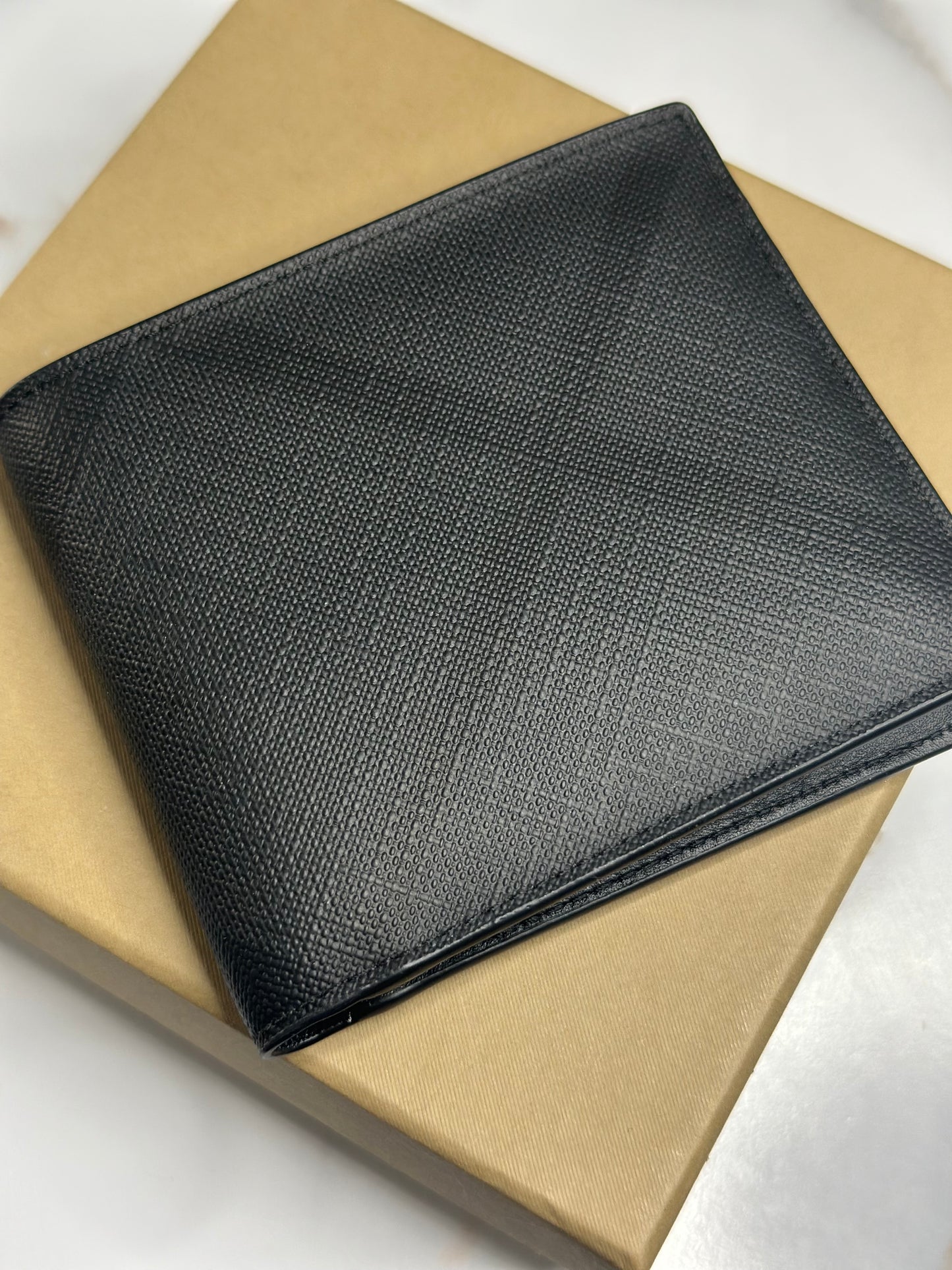 Pre-owned Burberry black and grey men’s bi-fold