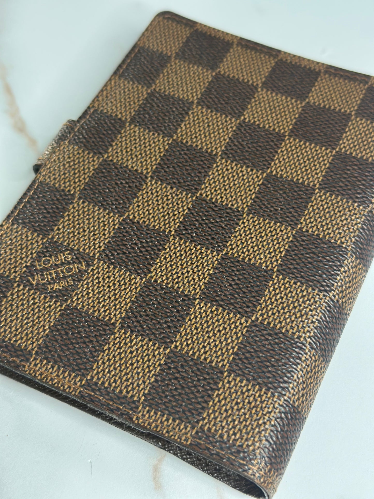 Pre-owned Louis Vuitton Damier Ebene canvas agenda PM