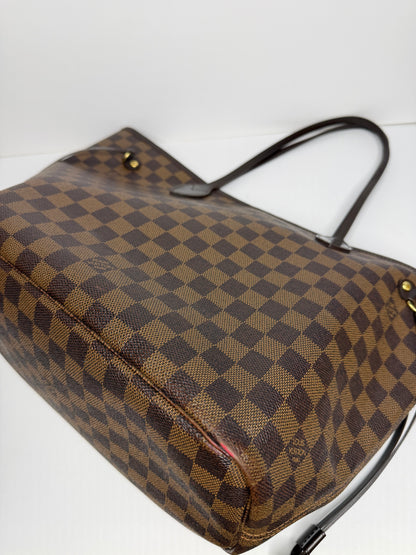 Pre-owned Louis Vuitton Damier Ebene canvas neverfull MM tote