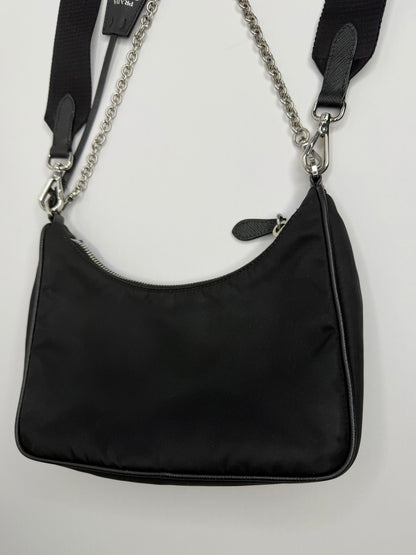 Pre-owned Prada Re-edition black nylon crossbody