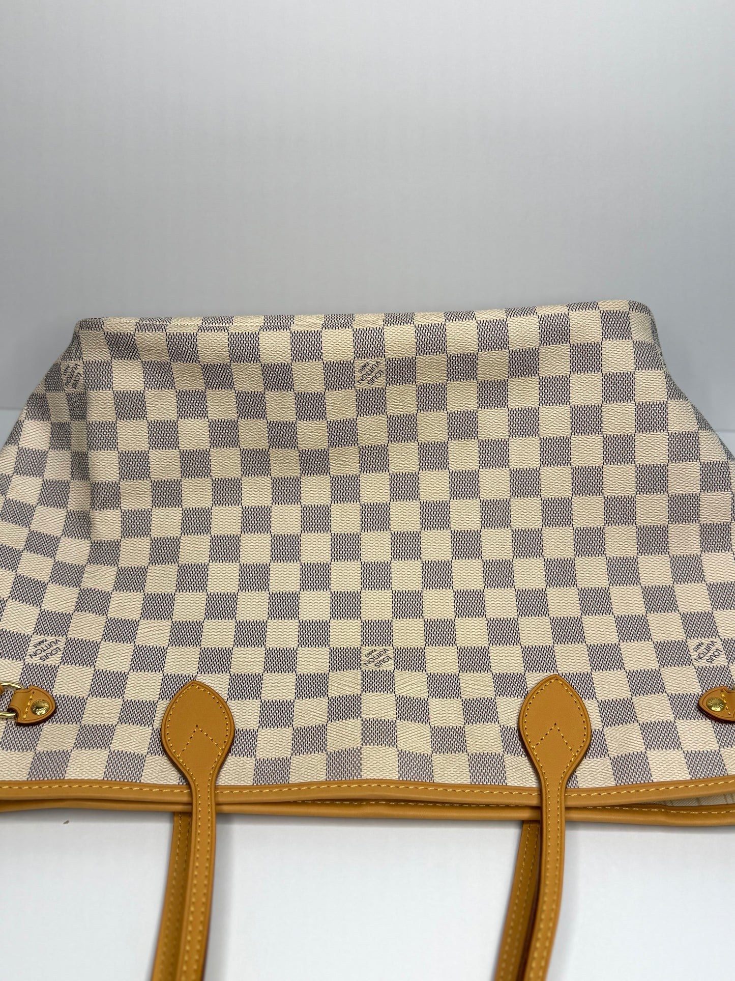 Pre-owned Louis Vuitton Damier azur neverfull MM tote