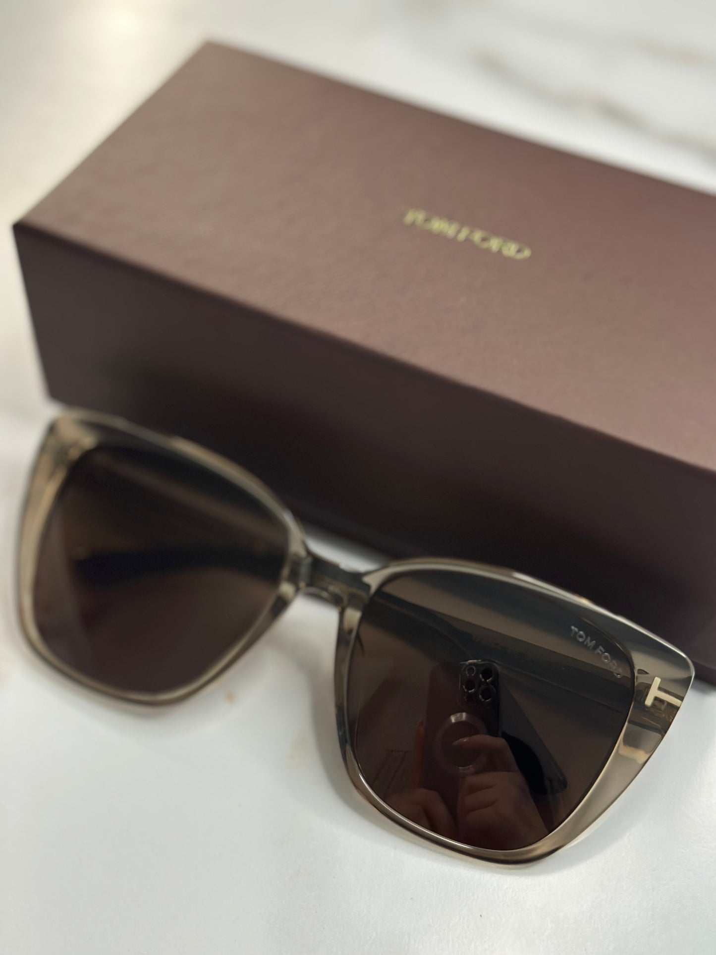 Pre-owned Tom Ford smoky gray cat eye sunglasses