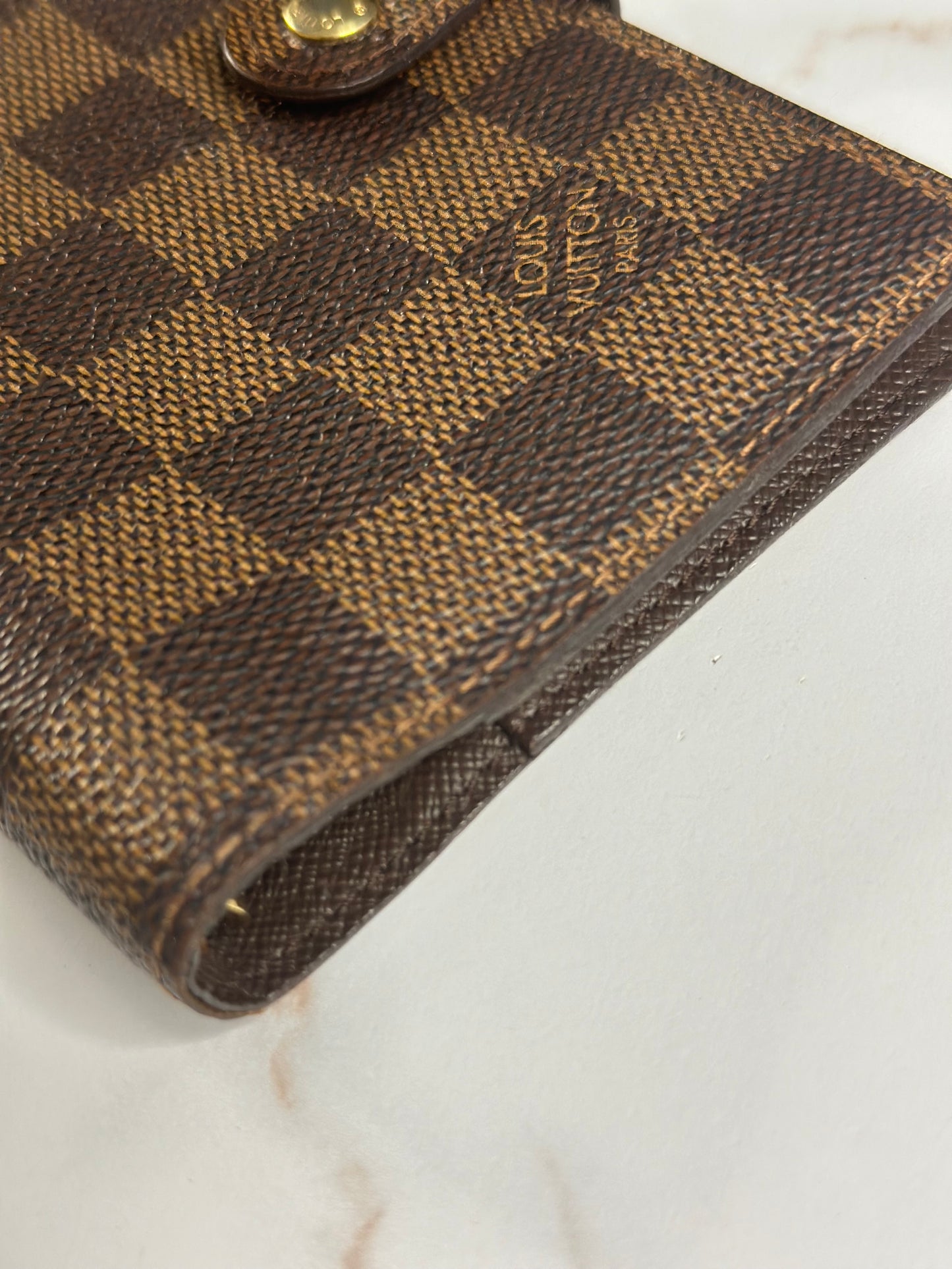 Pre-owned Louis Vuitton Damier Ebene canvas agenda PM