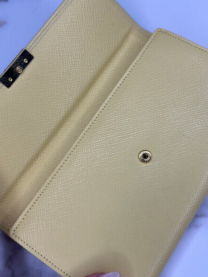Pre-owned Valentino yellow leather long wallet