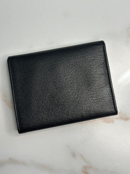 Pre-owned Chanel black leather trifold card holder