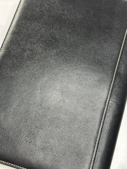Pre-owned Saint Laurent pebbled leather black leather