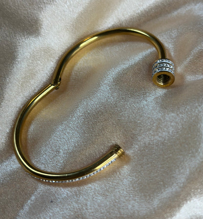Galleria Gold Bangle with rhinestones