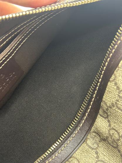 Pre-owned Gucci GG Supreme Monogram Belt Bag Dark Brown