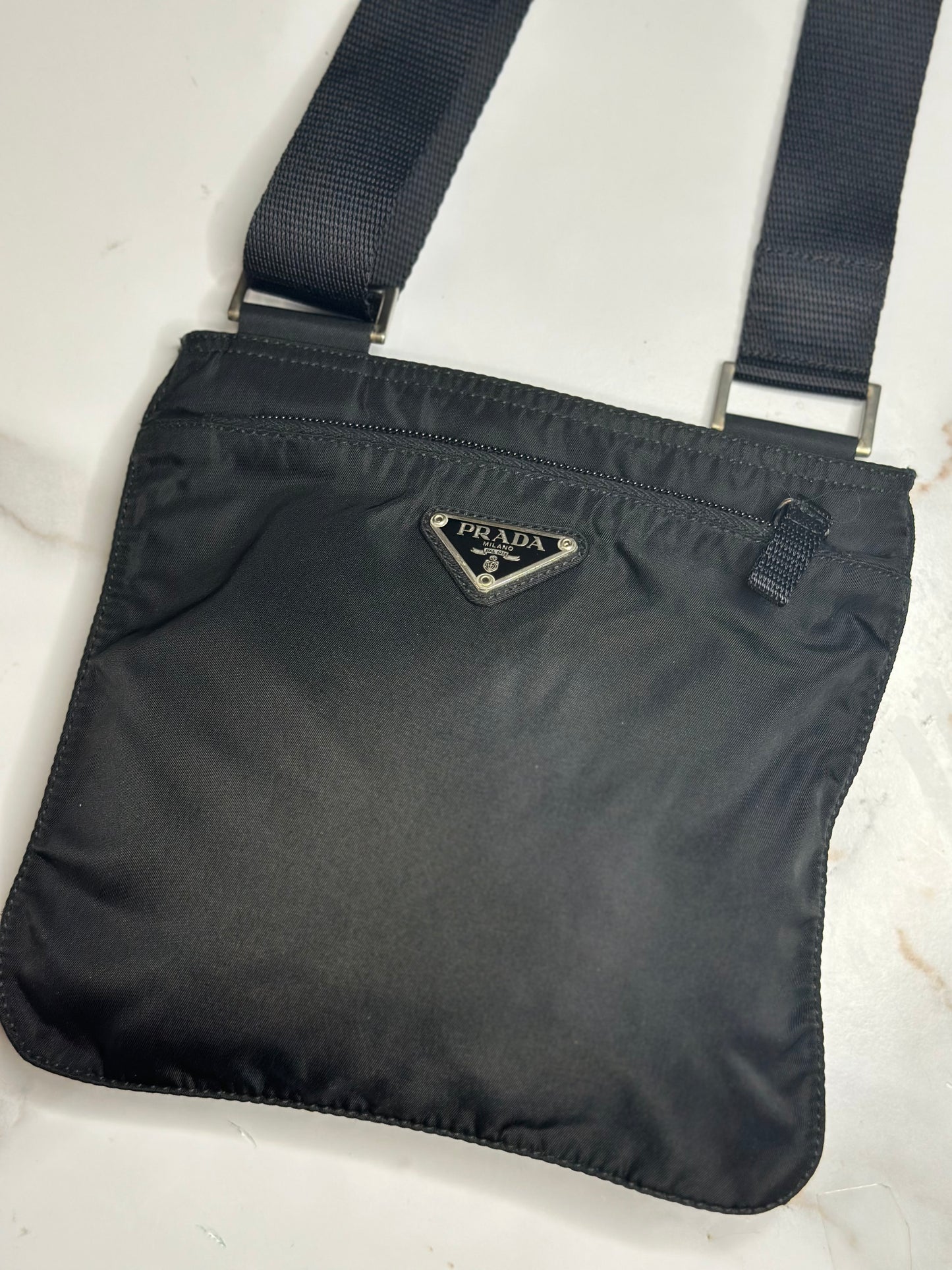 Pre-owned Prada Nylon Vela Flat Messenger Bag Black crossbody