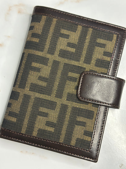 Pre-owned Fendi Zucca Monogram planner notebook cover