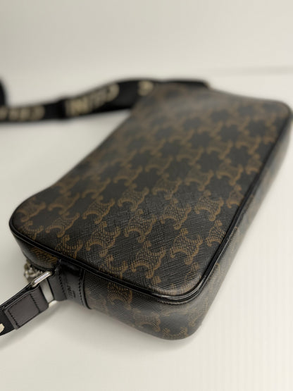 Pre-owned Celine Medium Triomphe Coated Canvas Messenger Bag