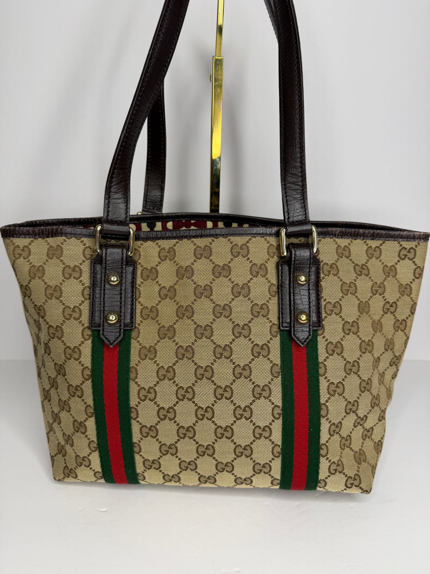 Pre-owned Gucci GG Canvas Jolicoeur Small Tote Bag