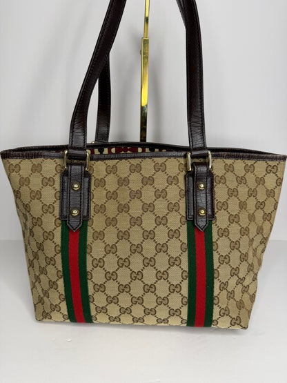Pre-owned Gucci GG Canvas Jolicoeur Small Tote Bag