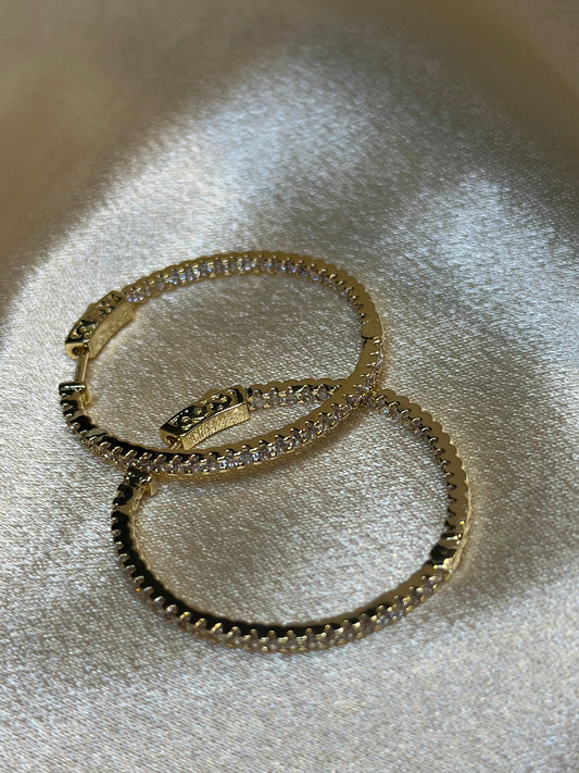 Rhinestone Classic Hoops