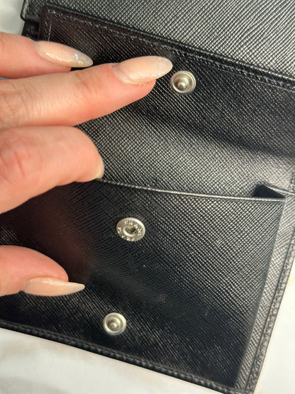 Pre-owned Prada black Saffiano leather bifold wallet