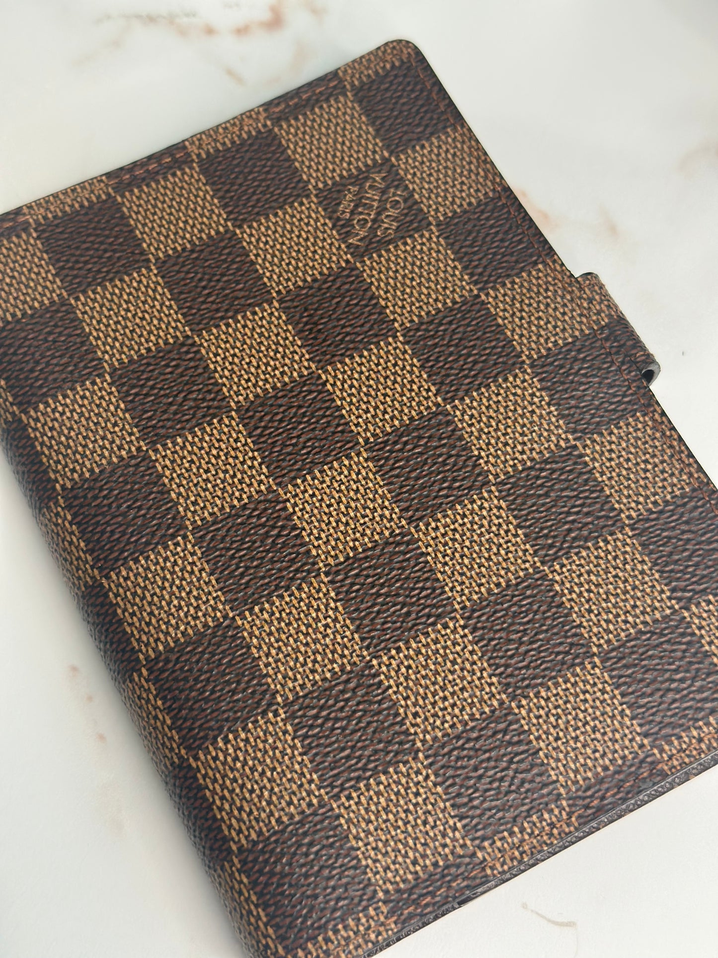 Pre-owned Louis Vuitton Damier Ebene Agenda PM