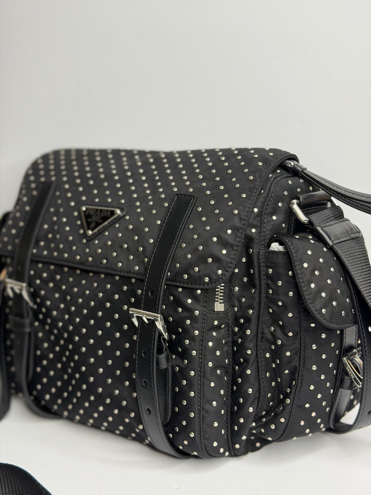 Pre-owned Prada nylon studded Crossbody