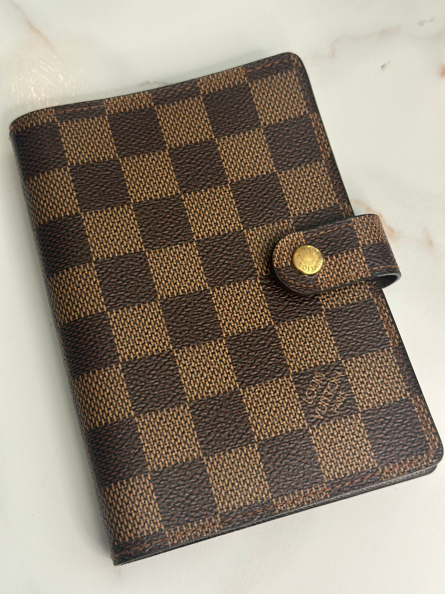 Pre-owned Louis Vuitton Damier Ebene Agenda PM