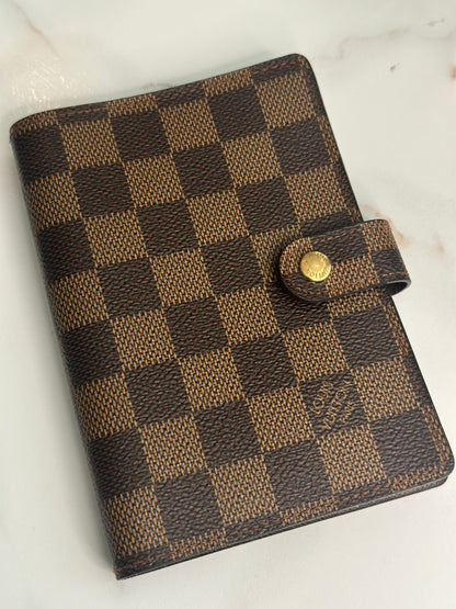 Pre-owned Louis Vuitton Damier Ebene Agenda PM