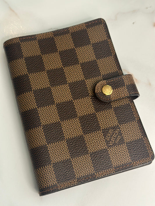 Pre-owned Louis Vuitton Damier Ebene Agenda PM