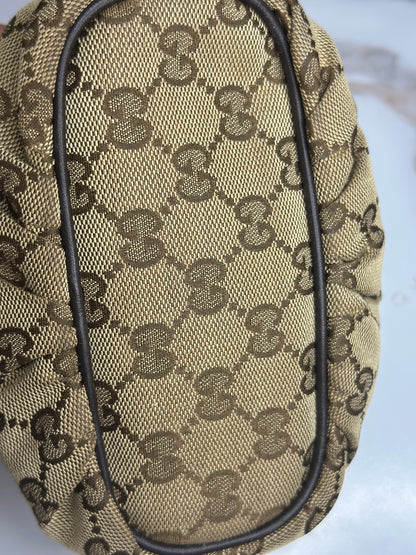 Pre-owned Gucci GG Canvas bamboo cosmetic pouch